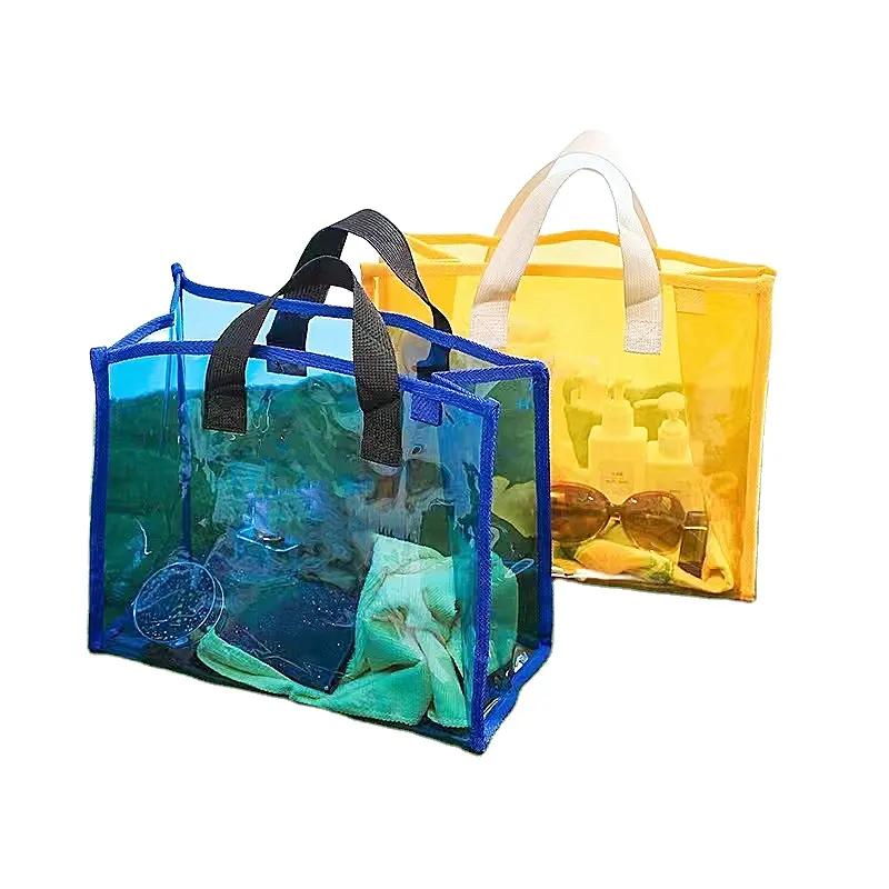 Nouveau été PVC Transparent dame sac à main et sac à main gelée femmes sac de plage étanche marque Design femmes PVC sac fourre-tout