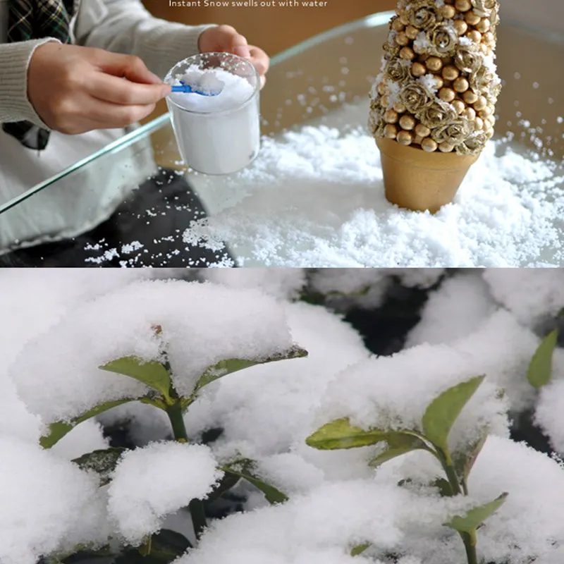 Espray de nieve Artificial para Navidad, polvo de nieve instantáneo mágico, esponjoso, decoración para fiesta de boda, árbol de Navidad, 10g, blanco falso, barato