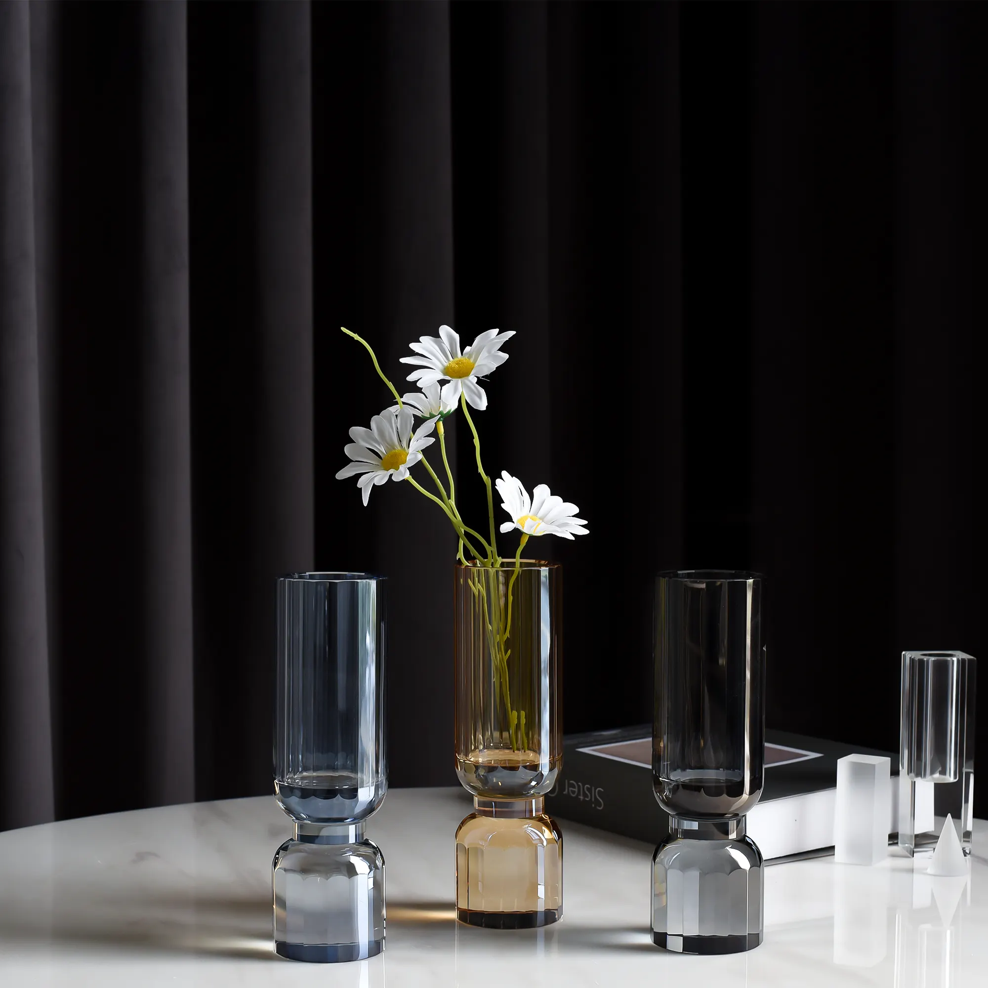 Centrotavola in cristallo decorativo colorato vaso di fiori in cristallo trasparente/vasi di cristallo per la decorazione domestica