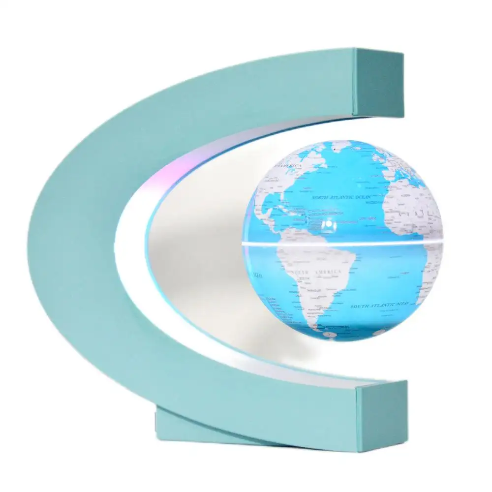Esktop-mapa del mundo giratorio con levitación magnética, decoración educativa, forma de Globo flotante