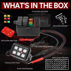 Pannello interruttori a 6 bande scatola di controllo del circuito universale pulsante scatola interruttore On-Off scatola interruttore Touch Pod - Product Image 5