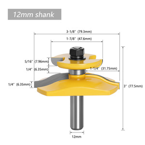 1 adet 12mm 1/2 Shank yükseltilmiş Panel yönlendirici Bit backcutter-ağaç İşleme koy 3-1/4 zıvana Bit ağaç İşleme freze ahşap için kesici - Product Image 2