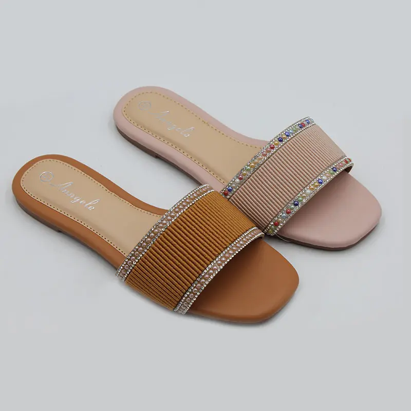 Luxury strass Diamond Party scarpe femminili Outdoor Casual Trendy Flat sandali da donna pantofole buoni prodotti vendita calda 2024
