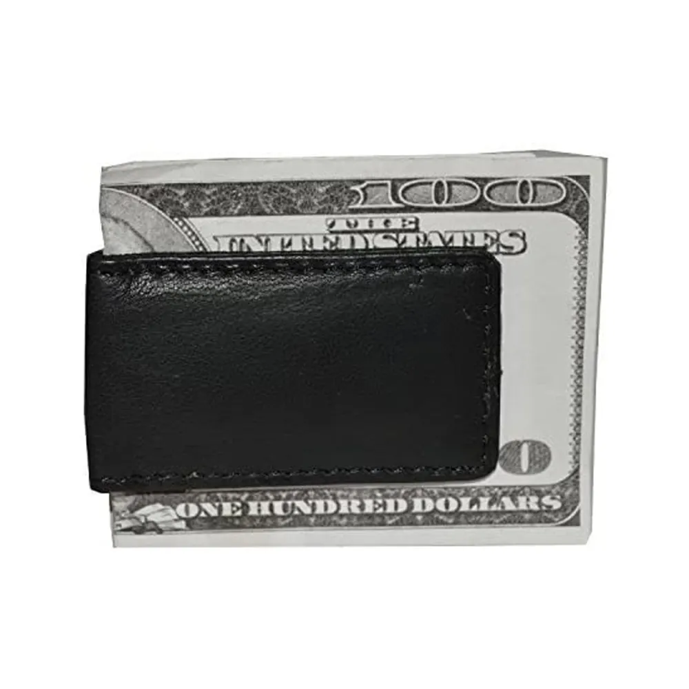 Wholesale Customized Logo PU Leather Men's New Leather Strong Magnetic Money Clip For Men's Leather Wallet