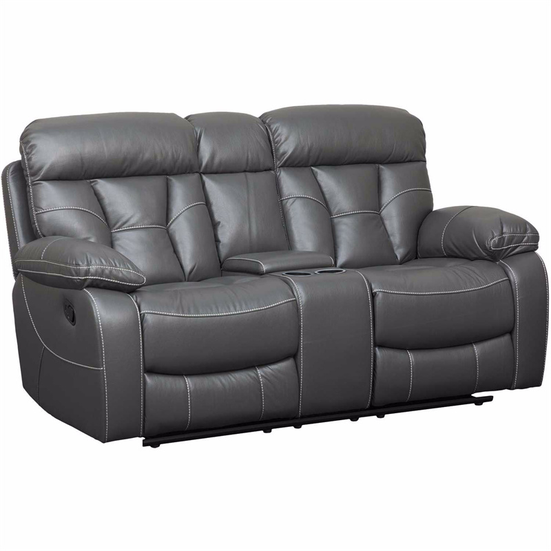 Factory directly hot selling comfortable electric massage and heat air leather fabric recliner sofa with drink up console