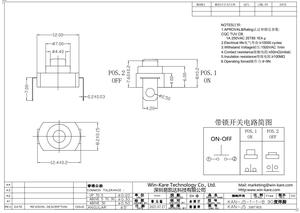 Microinterruptor de botón de encendido y apagado, componente de interruptor SMD en PCB - Product Image 6