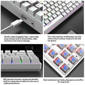 Teclado mecánico con cable intercambiable en caliente K84, teclado mágico retroiluminado de 84 teclas para juegos de oficina para ordenador portátil - Product Image 3