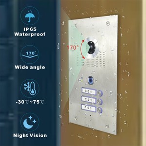 ワイドビュー直接呼び出し指紋機能を備えた2線式バスアパートインターホンシステムWifi付き屋内モニターまたはオプションなし - Product Image 4
