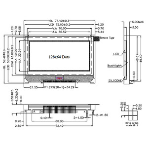 Werksverkauf 3,2 Zoll 128*64 128x64 Grafik-COG-LCD-Anzeige modul mit ST7565R SPI oder Parallel 28pin für Instrumente und Messgeräte - Product Image 6