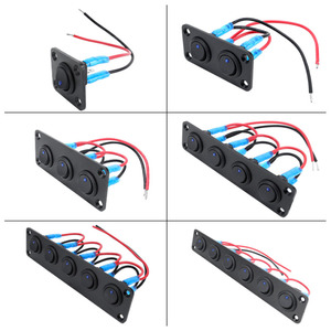 20A 12V DC açık/kapalı SPST anahtarı kontrolü ile 6 GANG nokta ışıklı Rocker anahtarı geçiş Metal Panel - Product Image 2