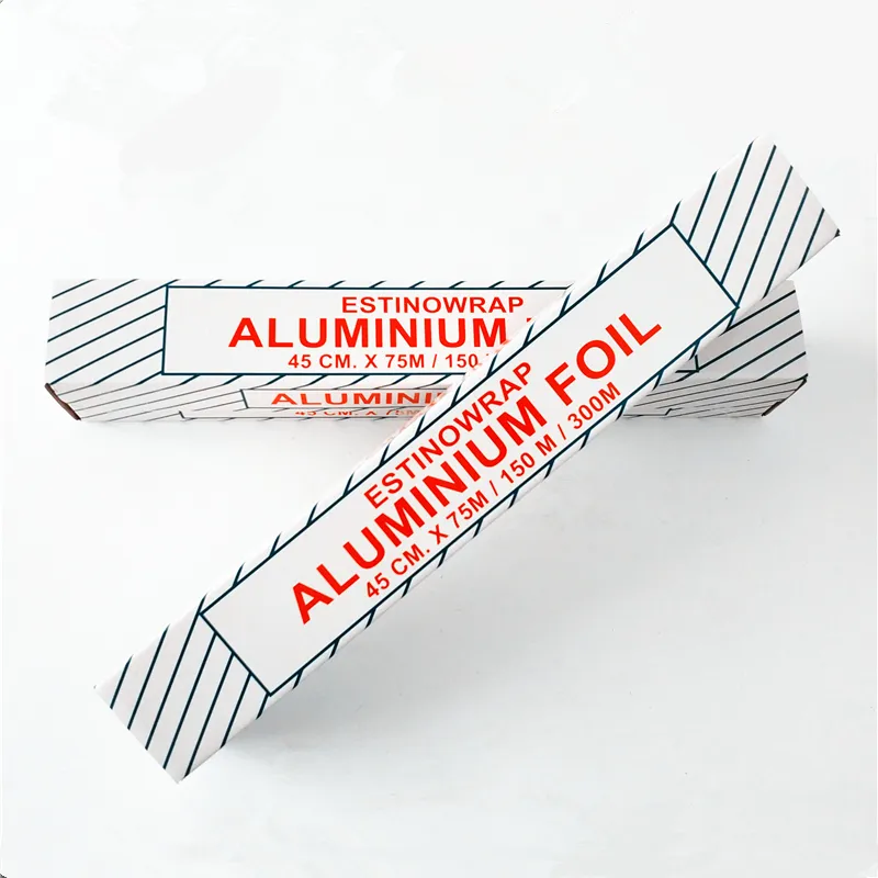 Keuken Voedselverpakking Aluminiumfolie Rol Zware Dikte Voor Catering Bbq Aluminiumfolie Inpakpapier 450Mm 80M