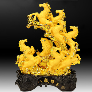 Năm của công ty ngựa cuộc họp thường niên Quà Tặng ngựa vàng trang trí trong cát nhung nhựa thủ công mô hình động vật - Product Image 2