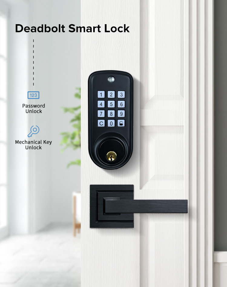 Automatic Deadbolt Security Access Mechanical Keyless Magnetic Door Lock Electronic Smart Lock