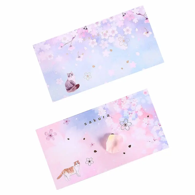 Romantico Sakura Fiori di Bellezza Auto-Adesivo Planner Appiccicoso N Volte Memo Pad Note Segnalibro Scuola di Forniture Per Ufficio Memo Pad
