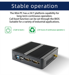 Sharerdp Celeron J4125 Barebone ensamblado sin ventilador ordenador y accesorios Industrial Mini PC ordenador sin ventilador 12V 2 Ethernet - Product Image 4