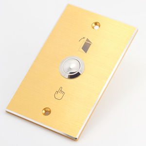 Elewind Türklingel Druckknopf mit rechteckiger goldener Platte - Product Image 2
