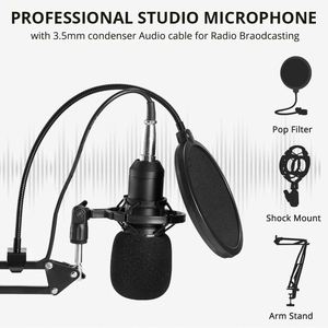 Set di schede Audio professionali A2 microfono a condensatore di grandi dimensioni con interfaccia Audio auricolare per la registrazione di Chat di trasmissione - Product Image 3