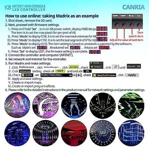 T8K musica + DMX CONSOLE ARTNET LED Controller programmabile IC Ws2811 Pixel Controller modulo per Pixel Light bar luce DJ Club