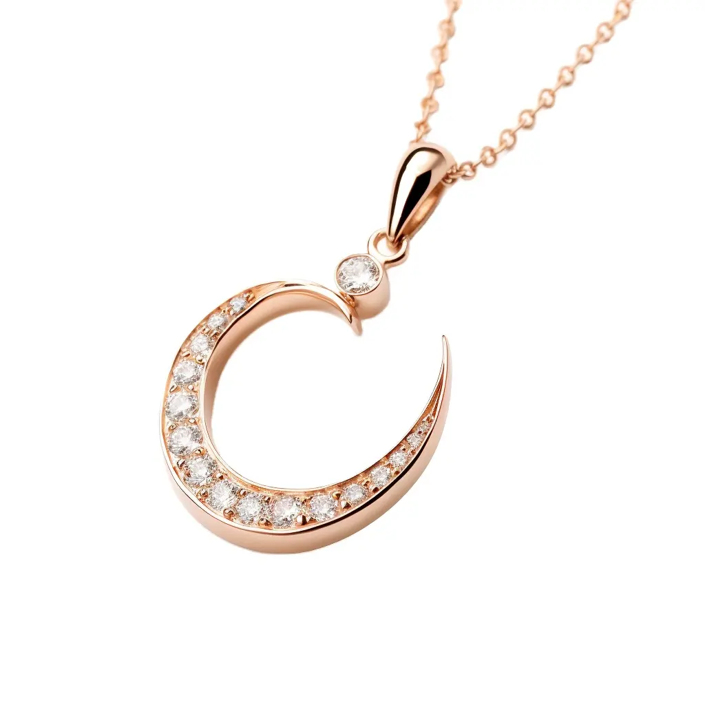 Collana pendente collier femme oro strass lungo migliore amico Bar quarzo rosa 18K oro sublimazione luna Moissanite pistola ciondolo