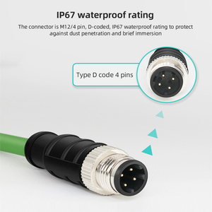 M12-RJ45 konnektör kablosu Cognex endüstriyel M12 8Pin 4Pin X/A/D tipi RJ45 Ethernet Profinet hattını korumak için kodlama - Product Image 3