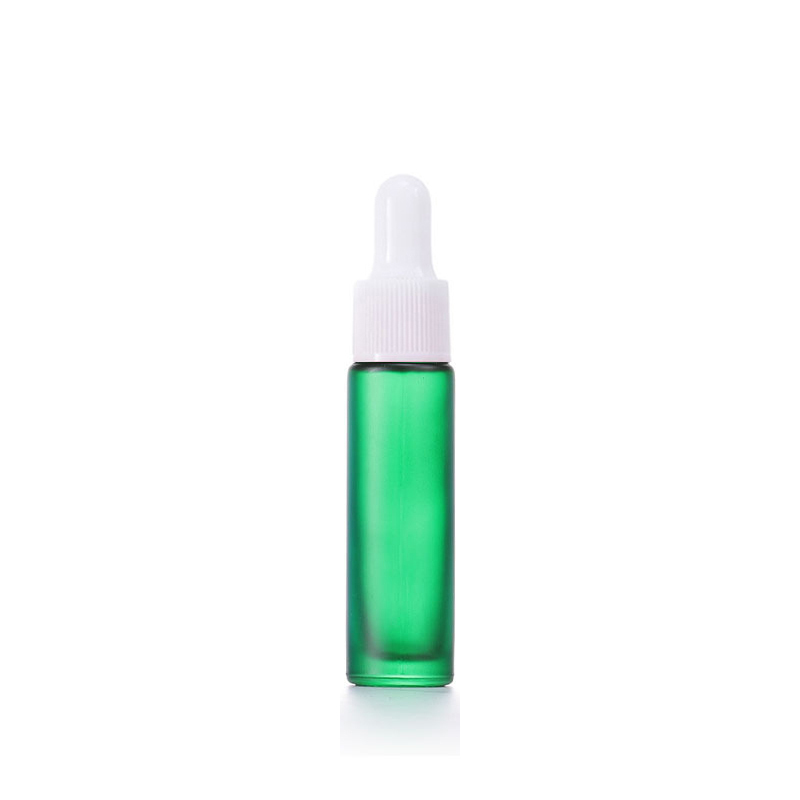 Verde esmerilado + tapón cuentagotas de plástico blanco
