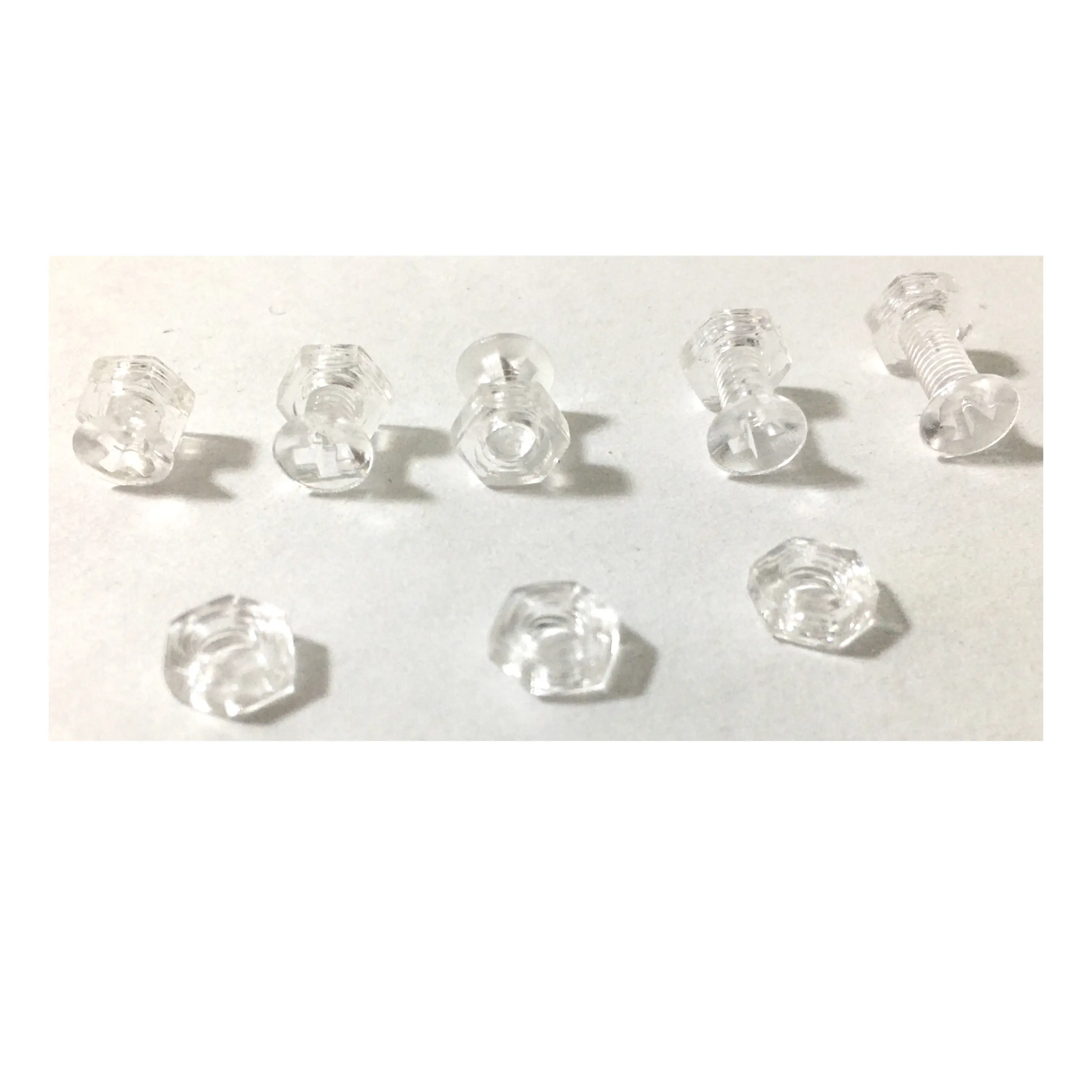 PC transparent countersunk head screws acrylic flat head screws hexagon nut M2M3M4M6M8M10 screw nuts clear plastic bolt