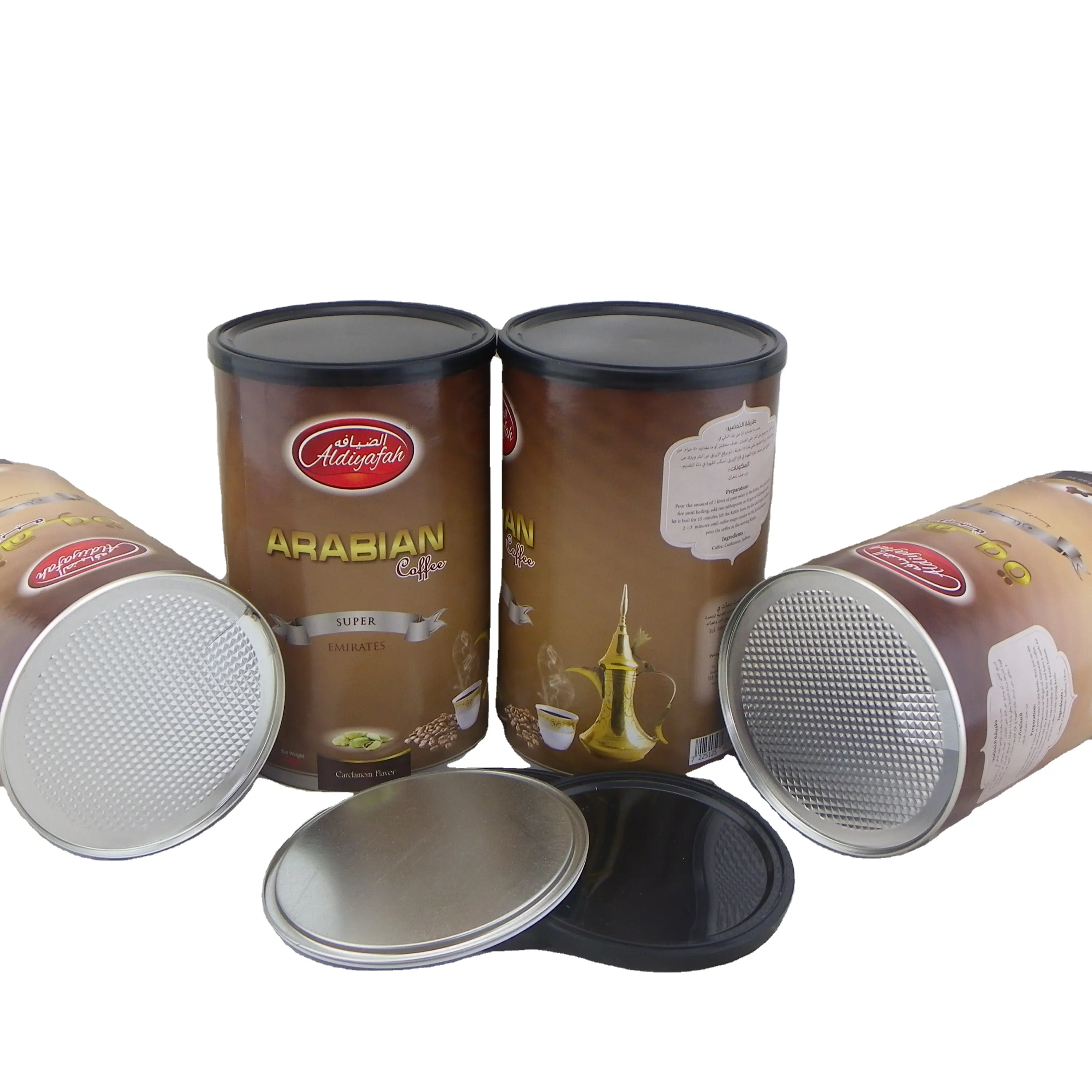 Arabische Koffie Verpakking Cilinder Vochtbestendig Papier Buis Food Grade Composiet Doos