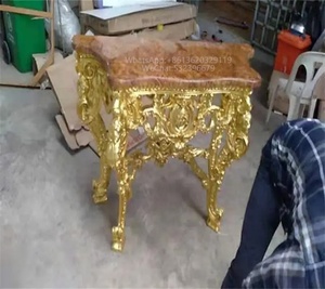 Ý sang trọng cổ điển giao diện điều khiển bảng vàng lá rắn gỗ sồi tủ quần áo đứng gương chất lượng cao phòng khách nhập khách sạn - Product Image 2