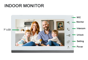 Sistema de intercomunicación de vídeo, timbre de 7 pulgadas con cámara y monitor, timbre de vídeo, intercomunicador bidireccional, desbloqueo RFID, intercomunicador de puerta de casa - Product Image 3