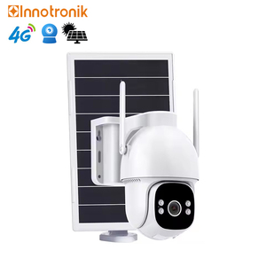 Innotronik 4G AOVソーラーワイヤレス屋外カメラソーラーパネル付き,動き検出,アプリ経由のリモートアクセスをサポート