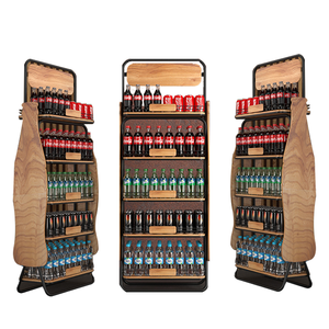 4 lớp Cola chai Gỗ hiển thị giá sàn bán lẻ hiển thị đứng cho cửa hàng rượu - Product Image 1