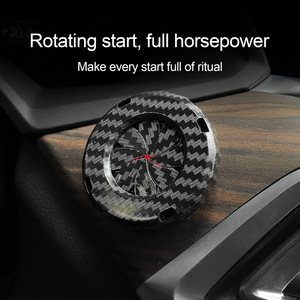 Spin One Click Ring motore Anti-graffio chiave accensione moto coperchio in fibra di carbonio rotativo Push Start pulsante di arresto - Product Image 3