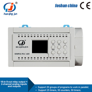 Huaqingjun 16 <strong>Inputs</strong> 8 <strong>Outputs</strong> Relay <strong>Output</strong> PLC Analog <strong>Inputs</strong> <strong>Outputs</strong> 0-20mA Easy Programmable PLC for Analog Sensors