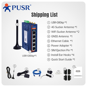 PUSR Dual Qualcomm Industrial Cellular Router 5 * Ethernet + RS232 + RS485 4G LTE Router Sim Card Modem WiFi Router USR-G806p - Product Image 6