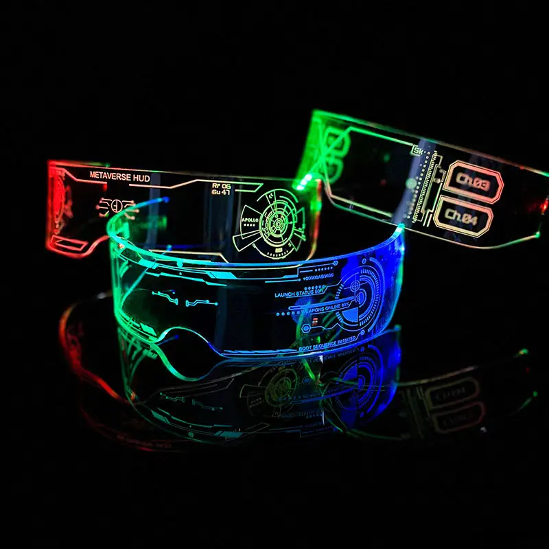 El tel Neon parti aydınlık cadılar bayramı dekorasyon kostüm parti malzemeleri dekorasyon Led gözlük Light Up DJ