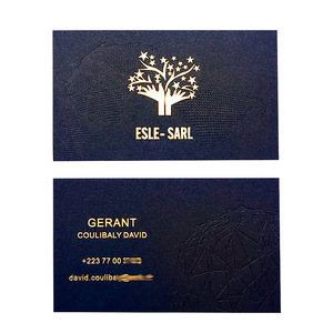 Kartu Nama Bisnis Hitam Bertepi Emas Tekstur Embos Mewah Kertas Karton Kustom MOQ Rendah Berkualitas Tinggi 600gsm Laris Manis - Product Image 2