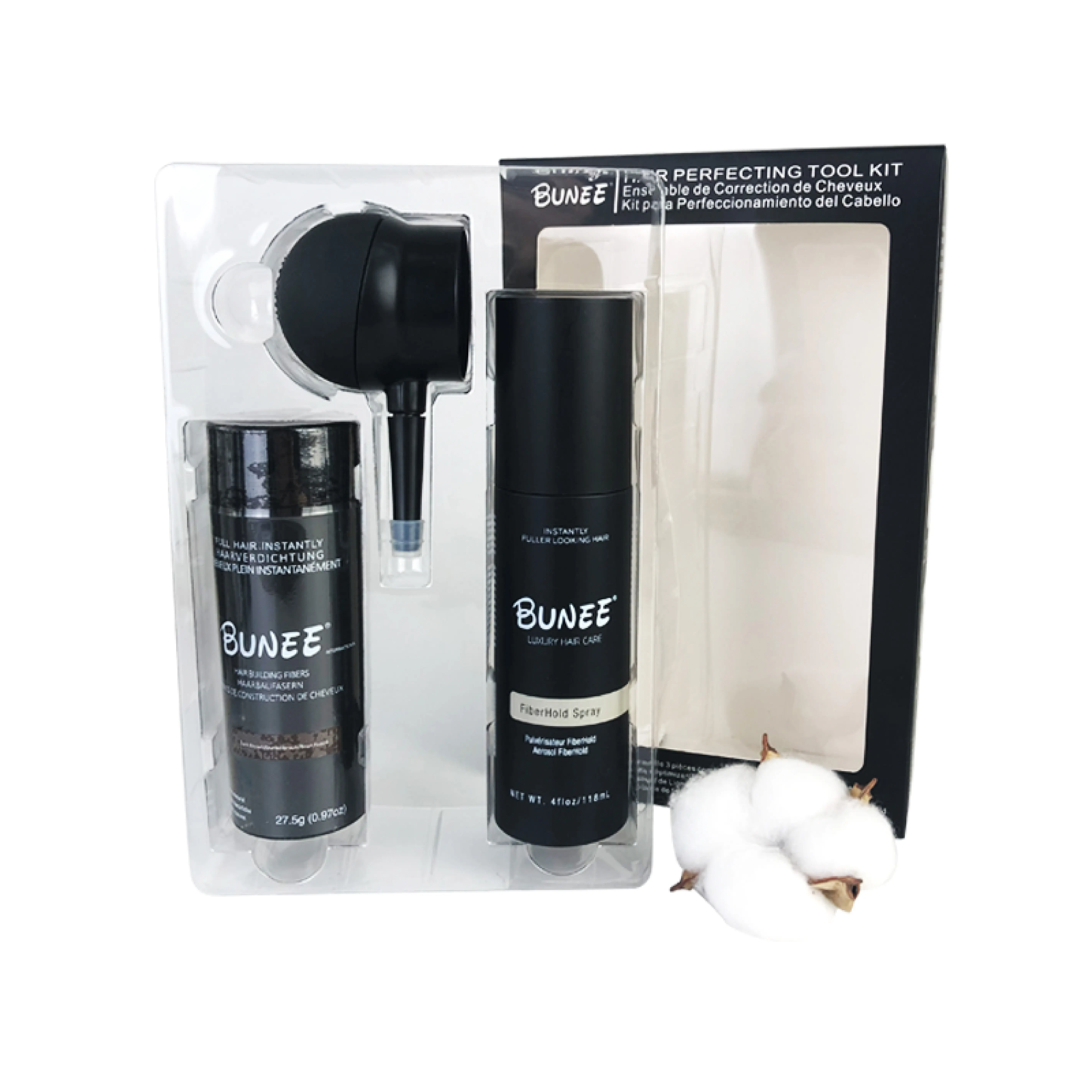 Bunee Spray applicatore Fiber Holding Spray Kit di Fiber per capelli alla cheratina naturale