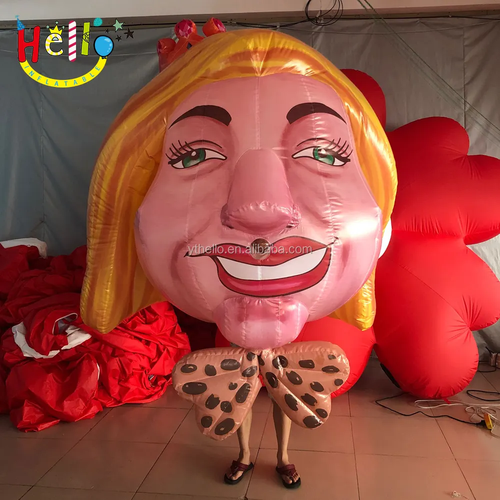 Muñecas de cabeza grande, decoración inflable, disfraz para hombres y mujeres y adultos
