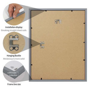 11x14 Picture <strong>Frame</strong> 8x10 with Mat or 11x14 Without Mat Minimalist Style Photo <strong>Frame</strong> with Grey for Wall Mounting Display - Product Image 2