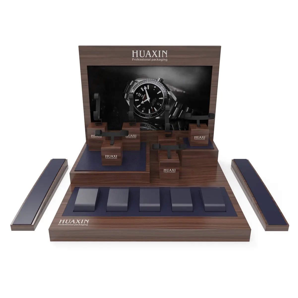 Madeira cor personalizado assistir stand luxo madeira assistir display stand