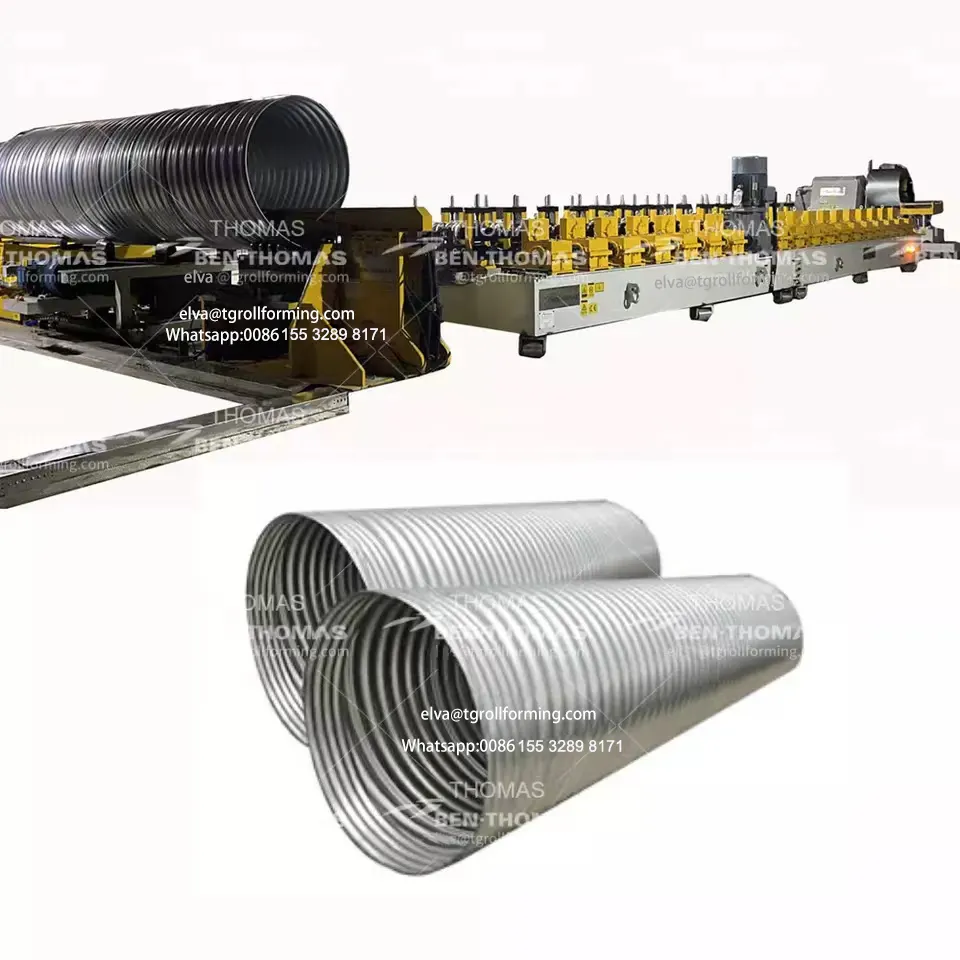 helical ripple tube making machine production line huge steel pipe manufacturer automatic steel corrugated pipe making machine