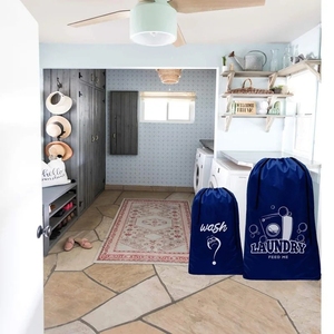 Tùy chỉnh xé kháng Thêm lớn mạnh mẽ Nylon Túi giặt với dây rút - Product Image 2