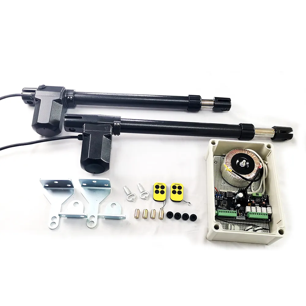 Black Classic Telescopic Push Rod Swing Automatic Dc Gate Opener Kit Can Work With Smart Lock In Central And South America Hot