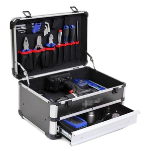 工具箱便携式工具箱，带抽屉工具储物盒组织器