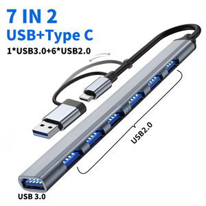 Концентратор USB, высокоскоростной разветвитель типа c, аксессуары для компьютера, многопортовый концентратор, 4 порта USB - Product Image 3