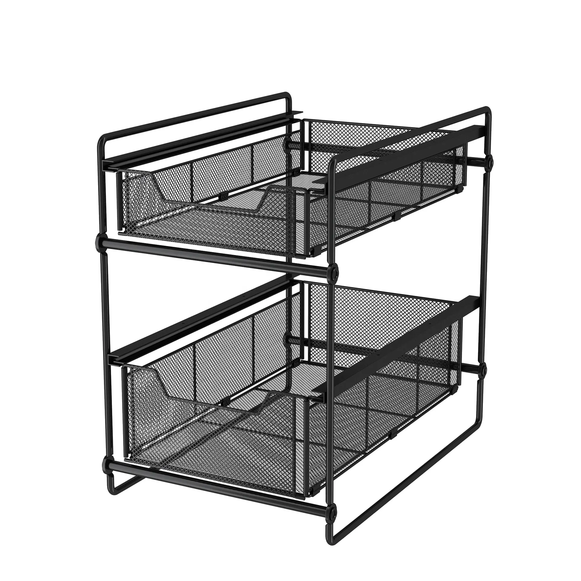 Cuisine Articles Ménagers Multifonction Empilable stockage titulaire Panier Sous Évier 2 Niveaux Extensible Étagère Organisateur Rack Coulissant