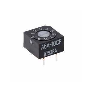 Switches Accessories A6A-10CF Rotary for Tool Actuator <strong>DIP</strong> Switch BCD Complement <strong>10</strong> Position Through Hole A6A10CF PC Pin - Product Image 1
