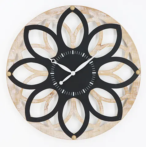 Decoración de estilo de flor antigua Reloj de pared vintage de madera Relojes de pared minimalistas grandes antiguos