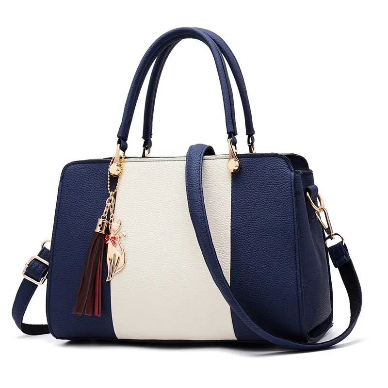 Bolsa de mão de couro pu personalizada coreana, bolsa azul de luxo mensageiro