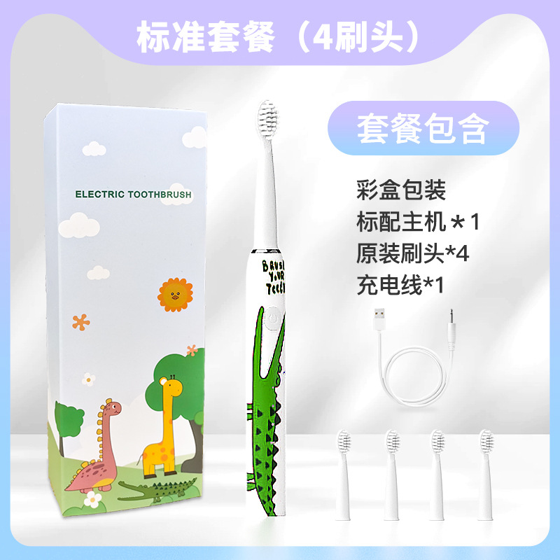 Style crocodile - 4 têtes de brosse dans une boîte colorée